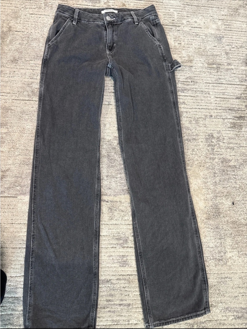 PacSun Women's Wide-Leg Washed Black Carpenter Jeans